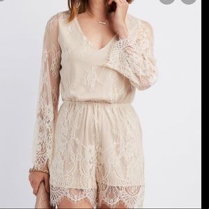 White Lace Charlotte Russe Romper Size XL